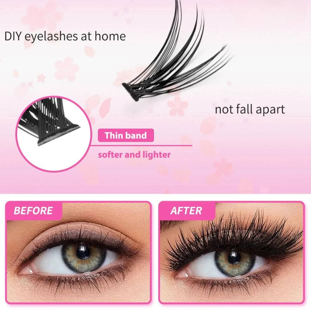 Conjunto De Cílios Postiços De Cluster Único De 200 Unidades-Rolo C , De Imitação De Vison , Comprimento De Mistura 10-1